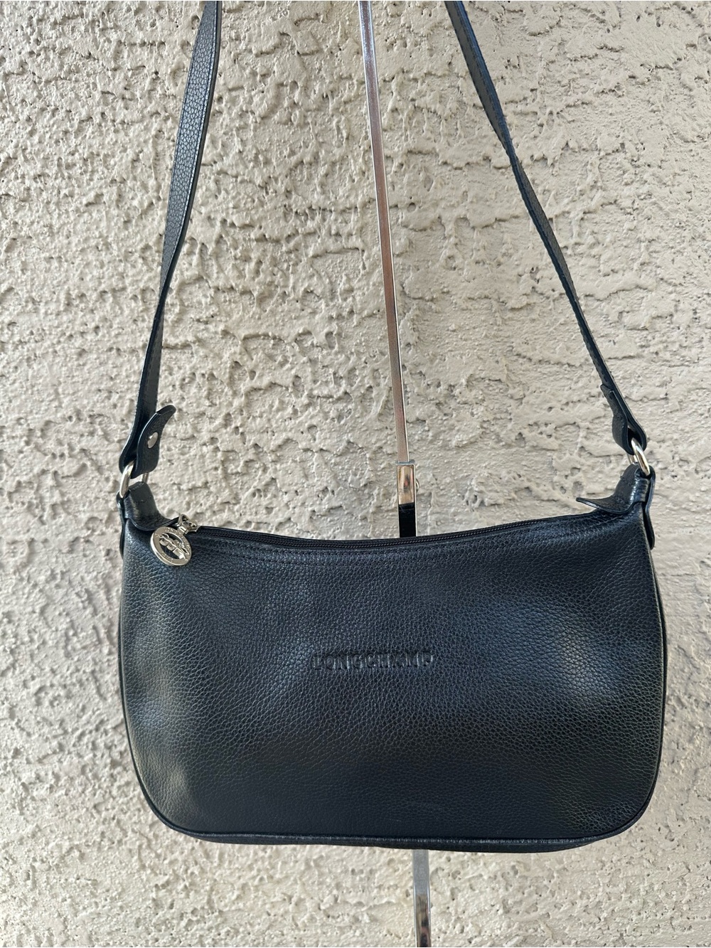 LONGCHAMP Le Foulonne Pebbled Leather crossbody bag